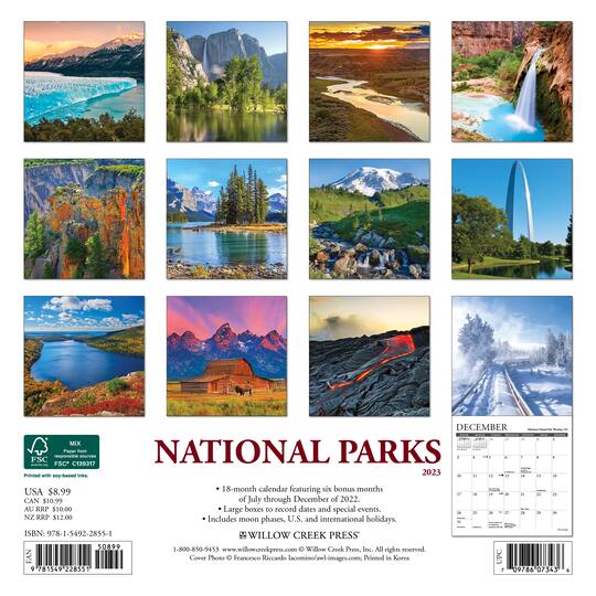 2025 National Parks Wall Calendar